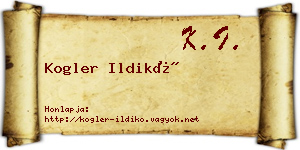 Kogler Ildikó névjegykártya